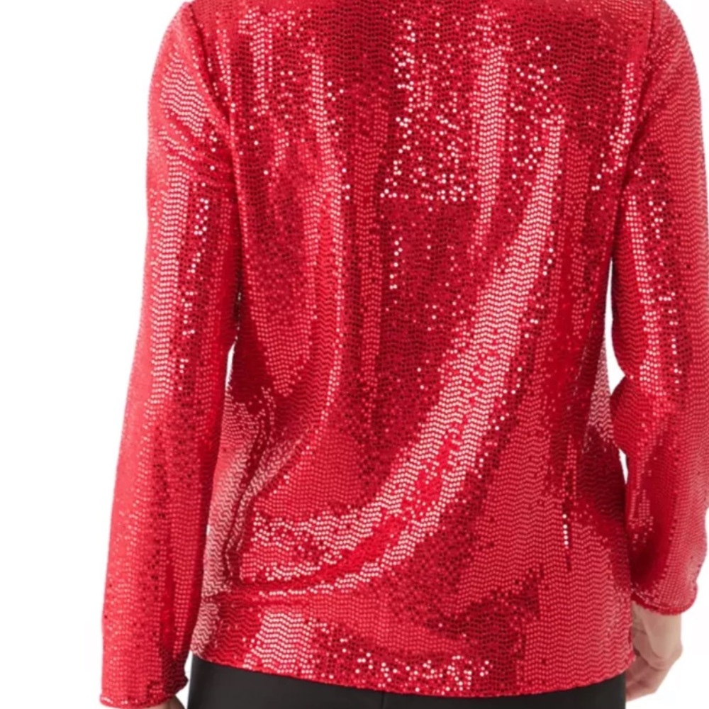 NWT Anne Klein Red Sequin Jacket - Picture 2 of 16